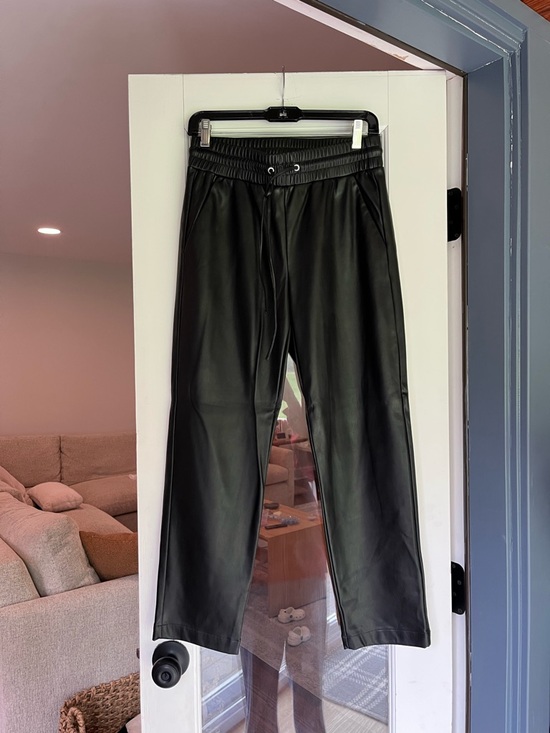 LOFT Pants - LOFT Black Faux Leather Joggers with Drawstring